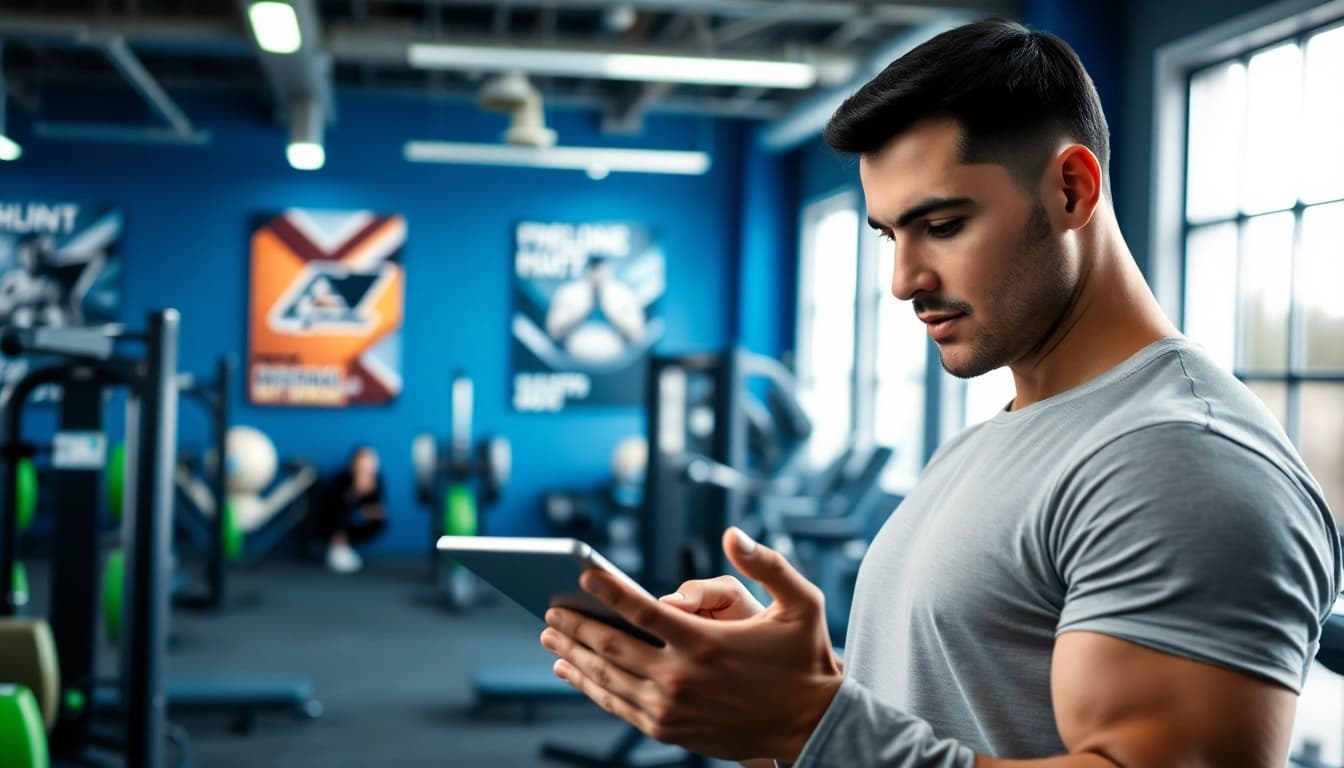 Die Analyse des trenbolon preis durch einen Trainer in einem modernen Fitnessstudio.