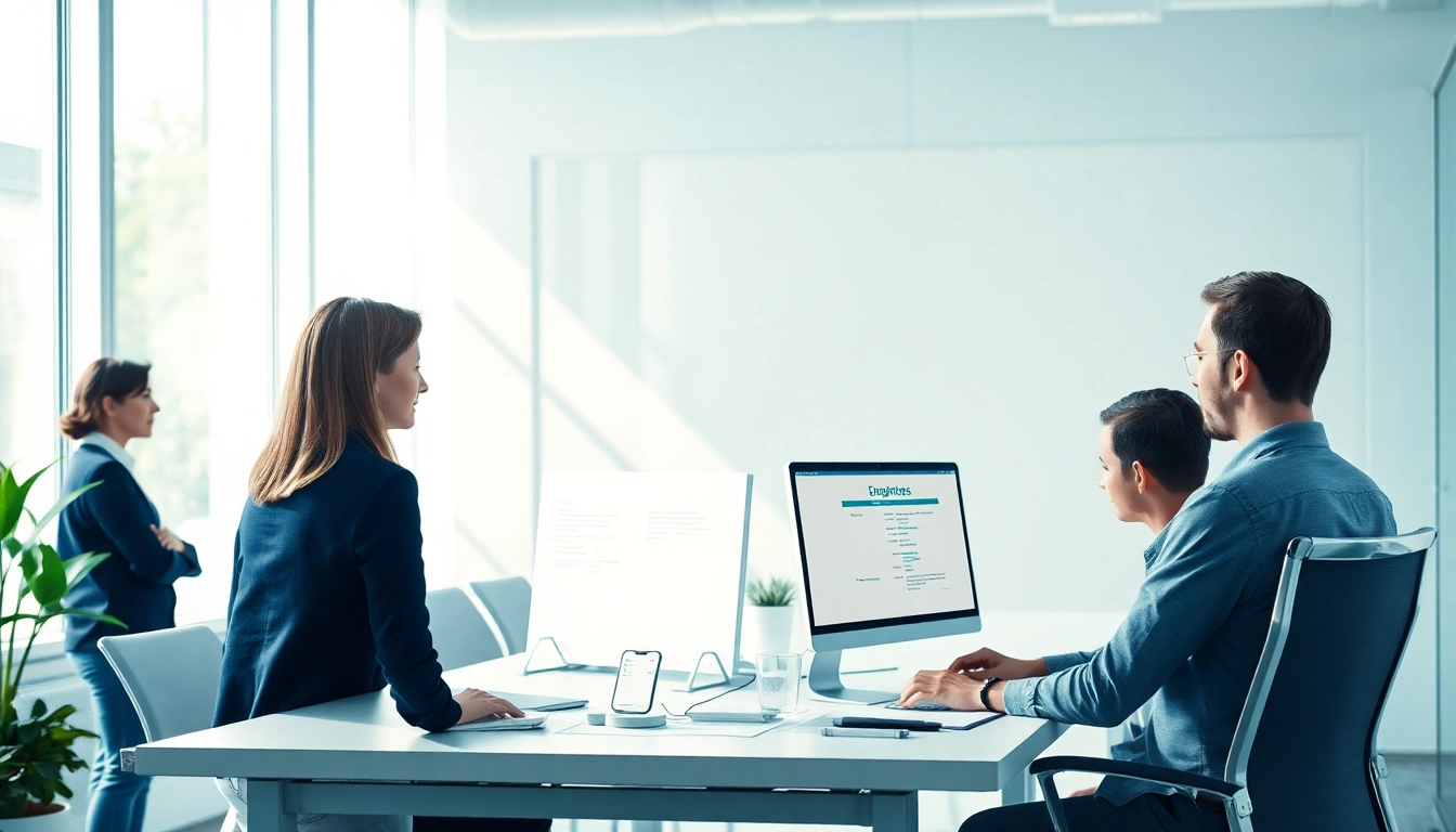 Menschen engagiert in Personalvermittlungsgesprächen im modernen Büro.