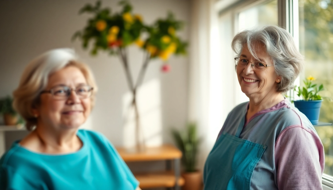 Pflegefachkraft stelle Hameln: Eine kompetente Pflegekraft hilft erfreut Senioren im Pflegeheim.