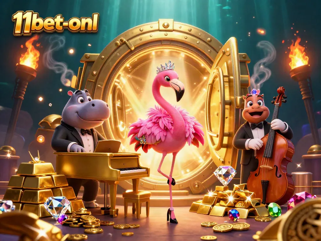Experience the thrill of winning at 11bet-onl with dynamic casino visuals, featuring vibrant characters and gaming elements.