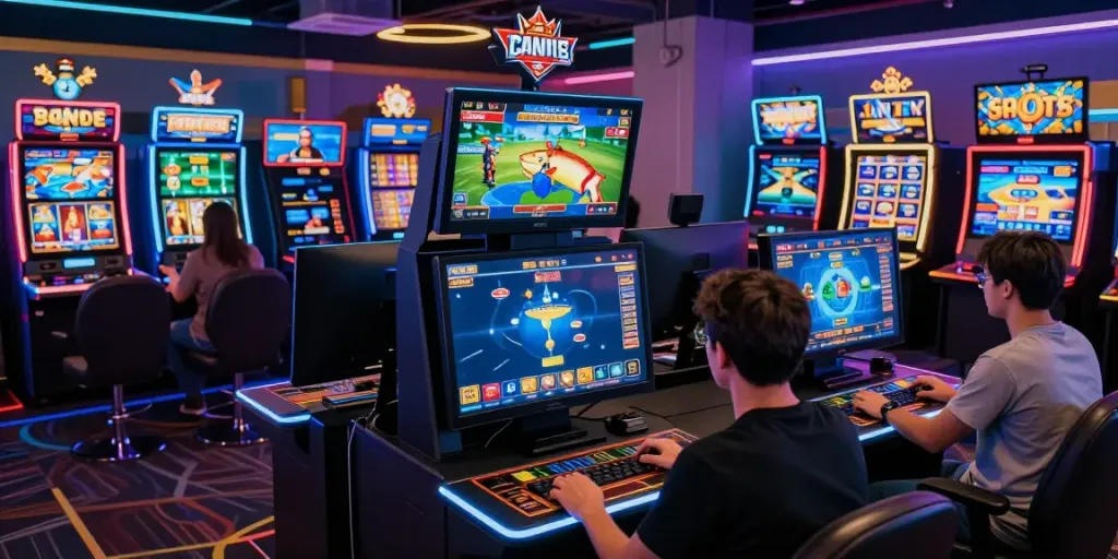 A diverse group of players engaging in immersive online gaming activities at UK888, highlighting vibrant virtual casino features.