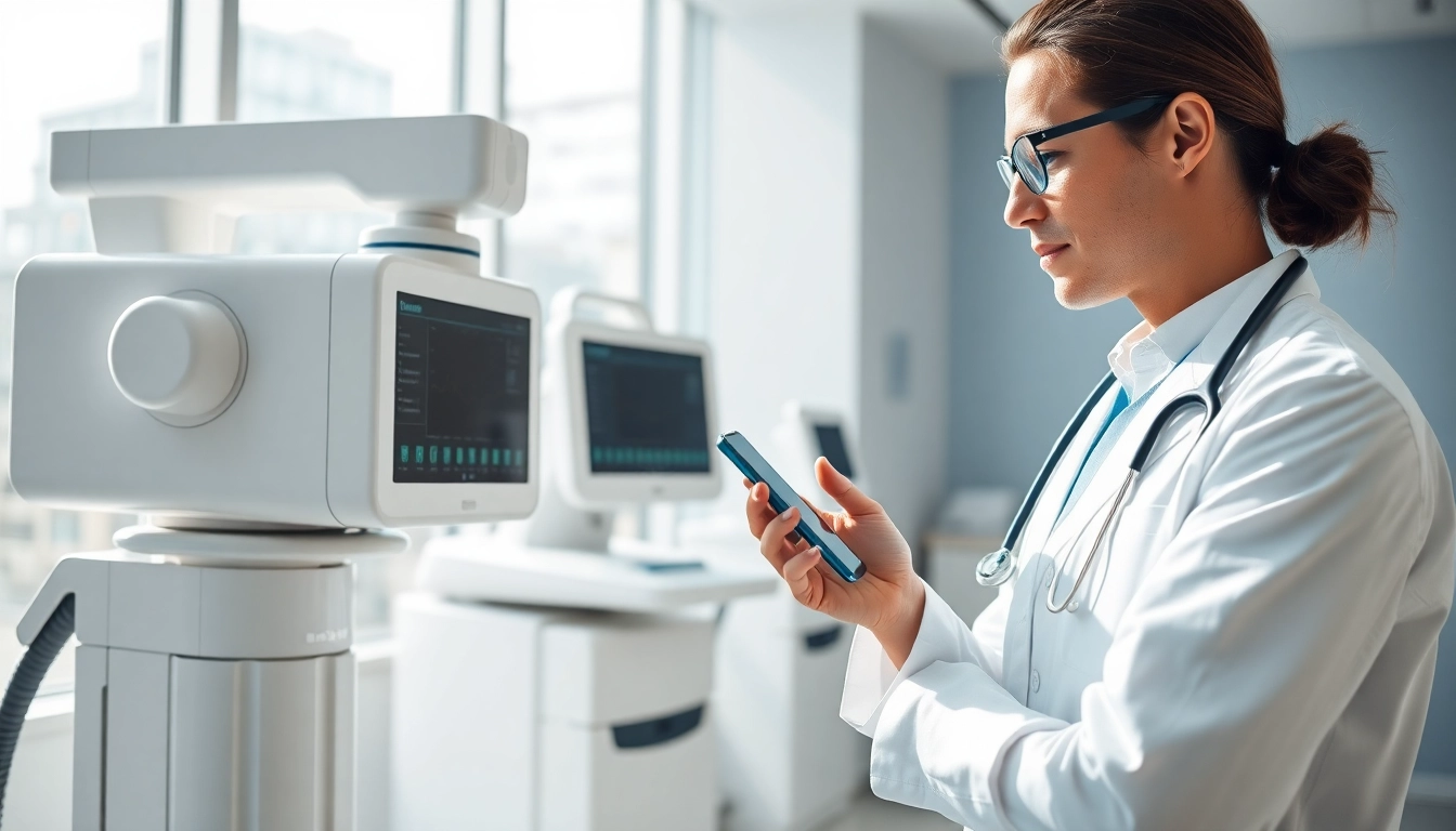 driada medical: Hochqualifizierter Gesundheitsdienstleister nutzt innovative medizinische Geräte in einer Klinik.