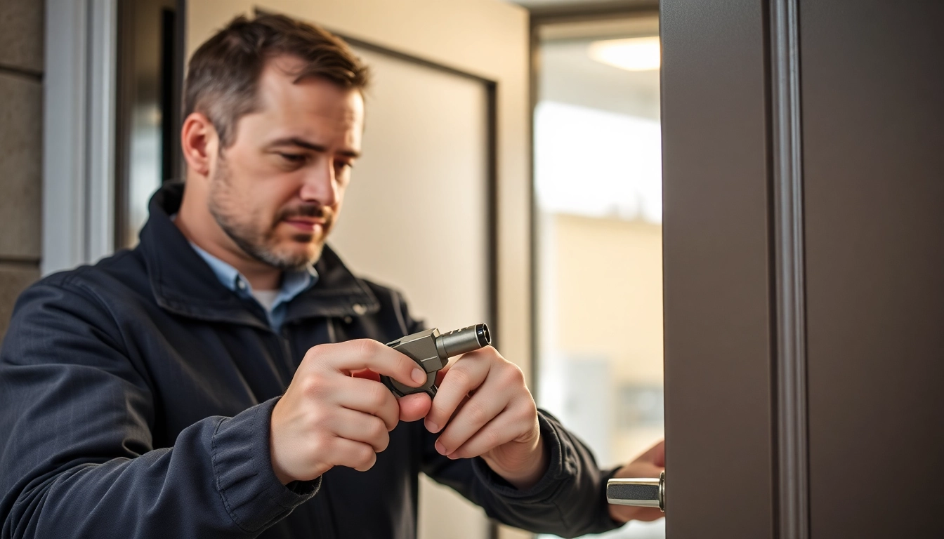 Schlüsseldienst Germersheim öffnet eine Tür beschädigungsfrei mit modernem Werkzeug.