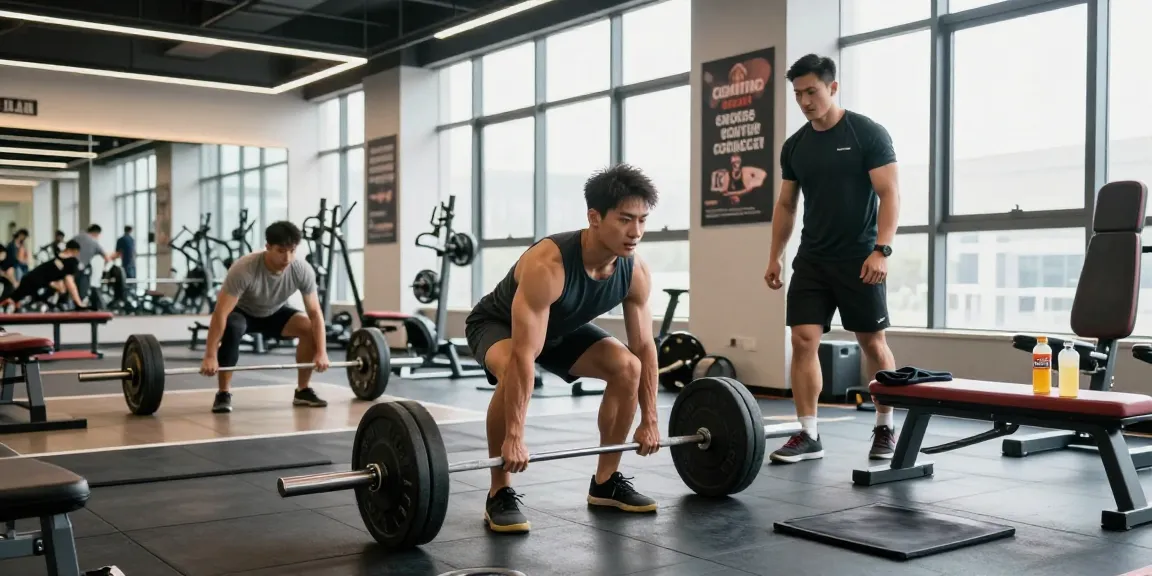 Athlete lifting weights at Anabolika Shop gym, focused on strength training with dynamic environment.