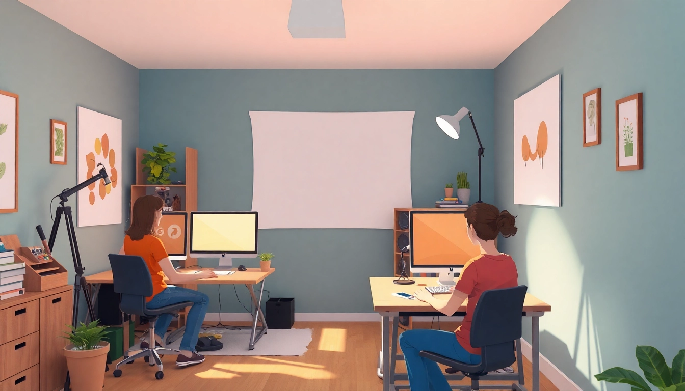 Animatoren arbeiten kreativ in einem modernen Animationsstudio.