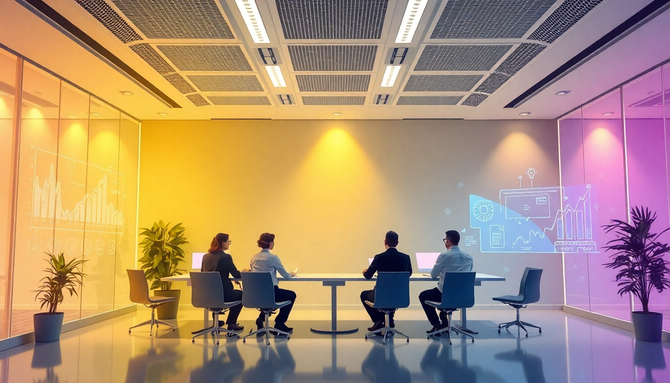 Beratungssituation in der Unternehmensberatung mit Experten, die Strategien entwickeln und Probleme analysieren.