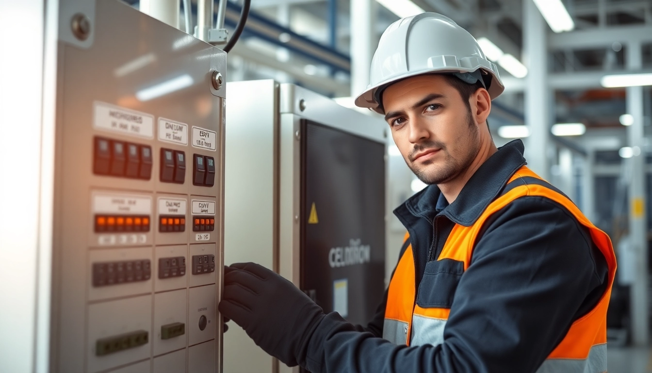 Technician conducting a DGUV V3 Prüfung, ensuring electrical safety compliance and equipment integrity.