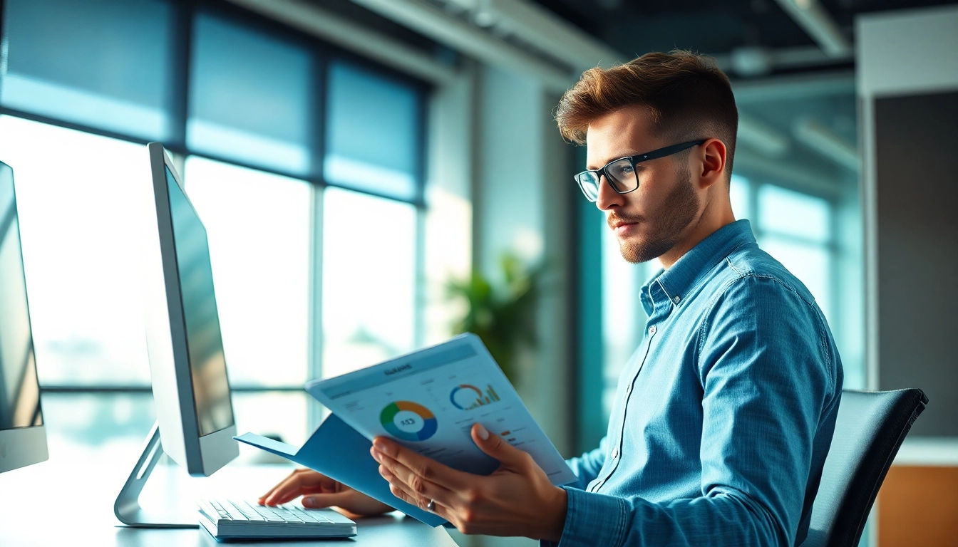 Überprüfen Sie das SEO-Ranking effektiv mit einem computergestützten Website-Analyse-Tool in einem modernen Büro.