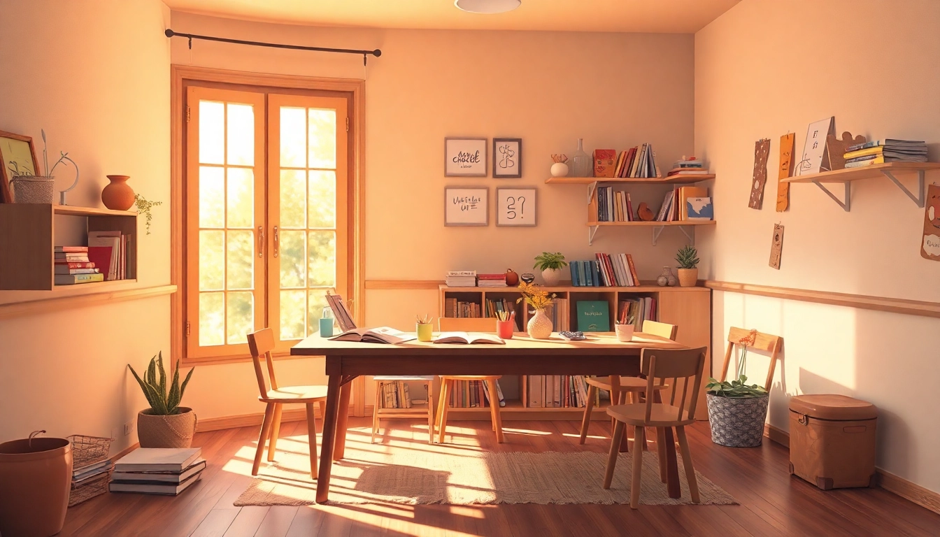 Gestalten Sie einen einladenden Lernraum für den Heimunterricht mit reichhaltigen Materialien.