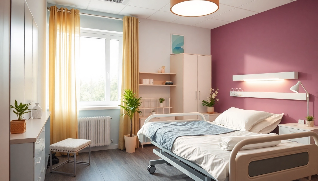 Pflegefachkraft stelle hameln: Eine einladende Pflegeumgebung mit modernem Pflegebett und warmem Licht.