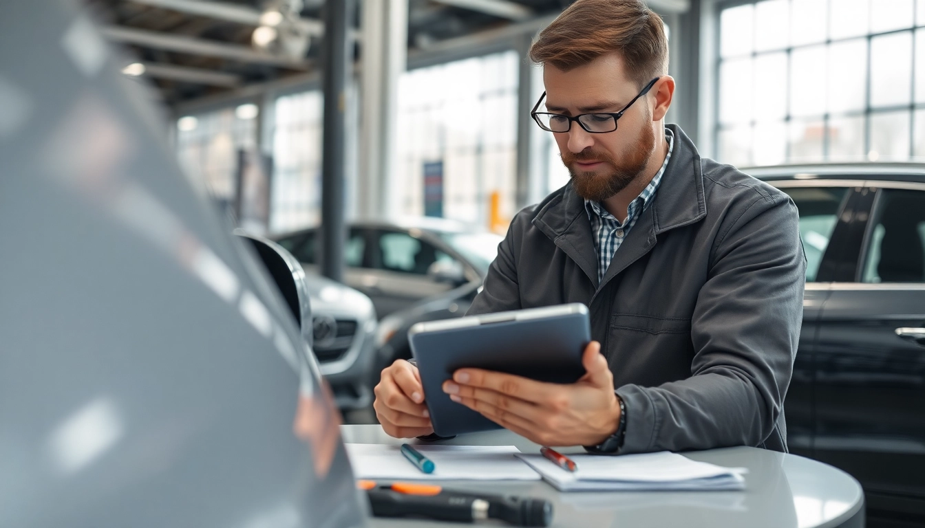 Assessing vehicle damage with a certified kfz gutachter berlin for accurate evaluation.