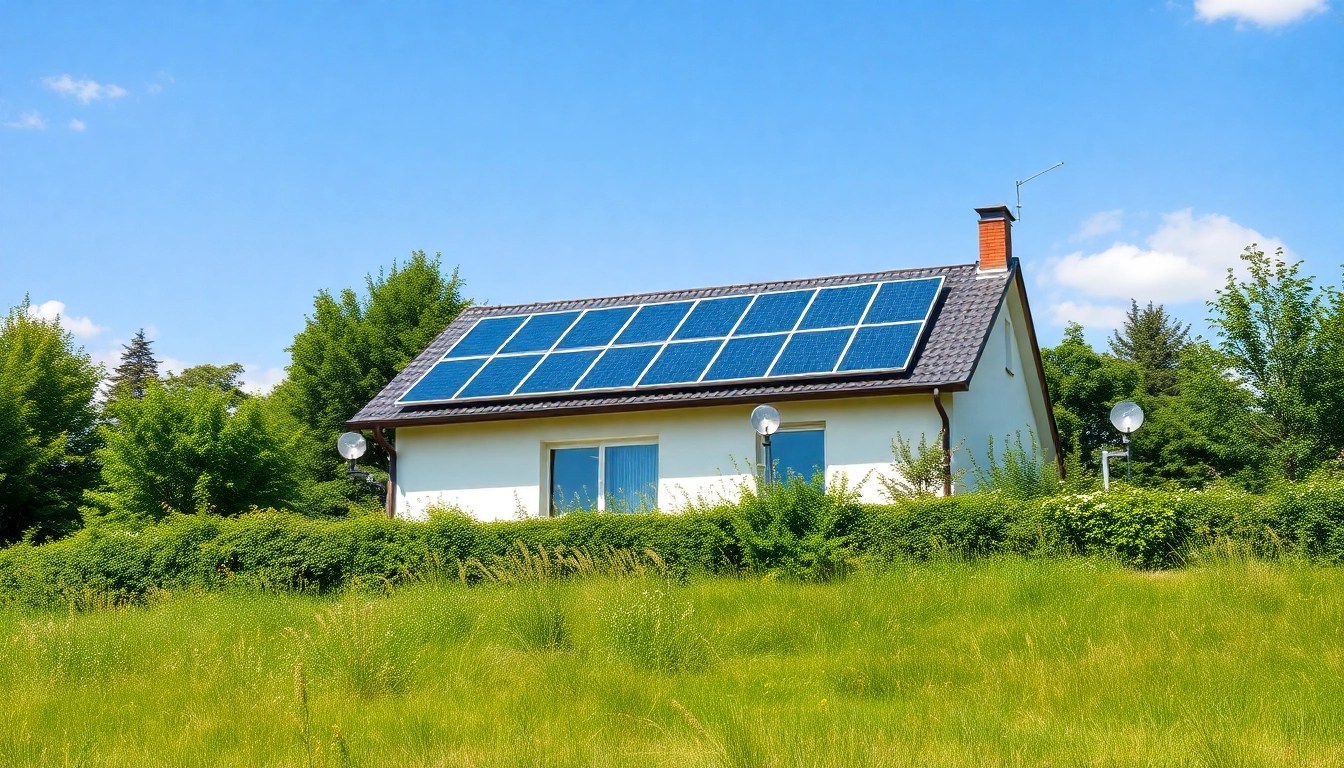 Auf einem Einfamilienhaus installierte Photovoltaik Komplettsysteme zur sauberen Energiegewinnung.