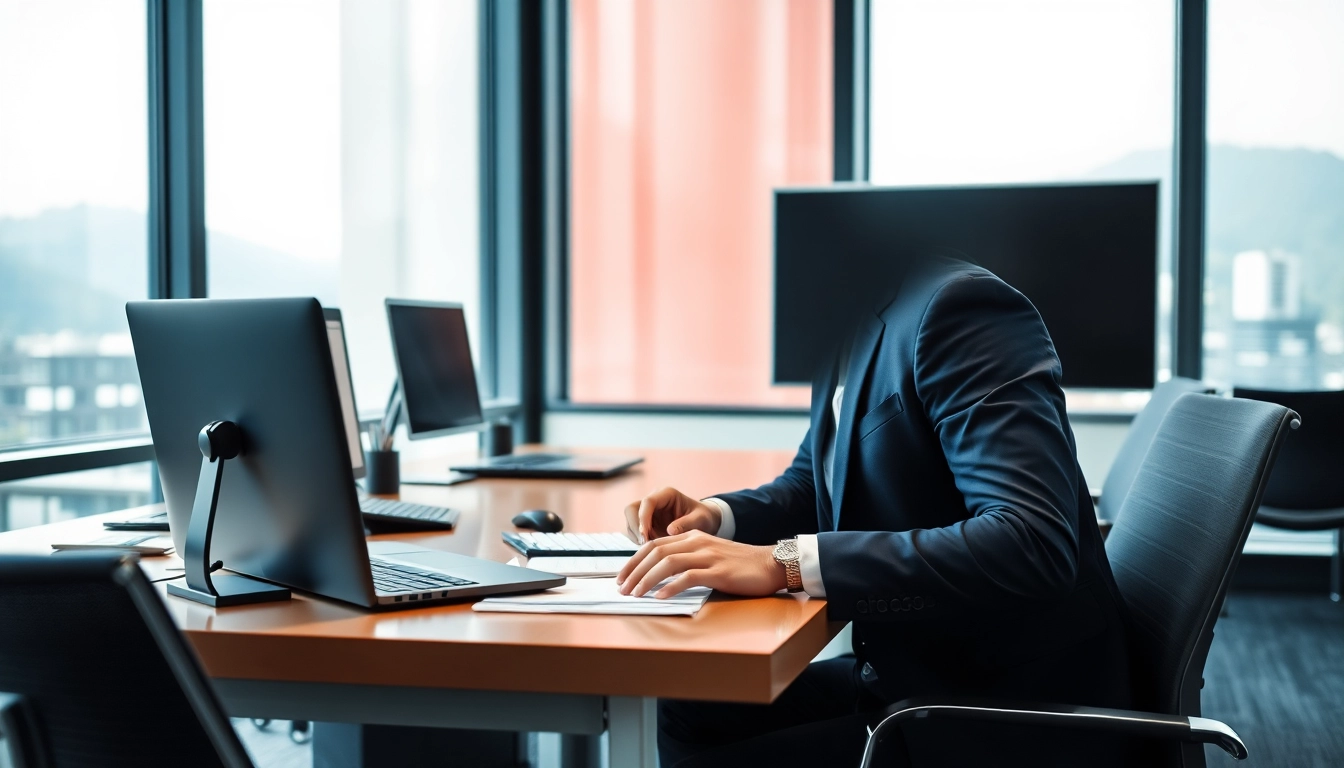 Headhunter Schweiz: Professioneller Headhunter arbeitet in moderner Büroumgebung.