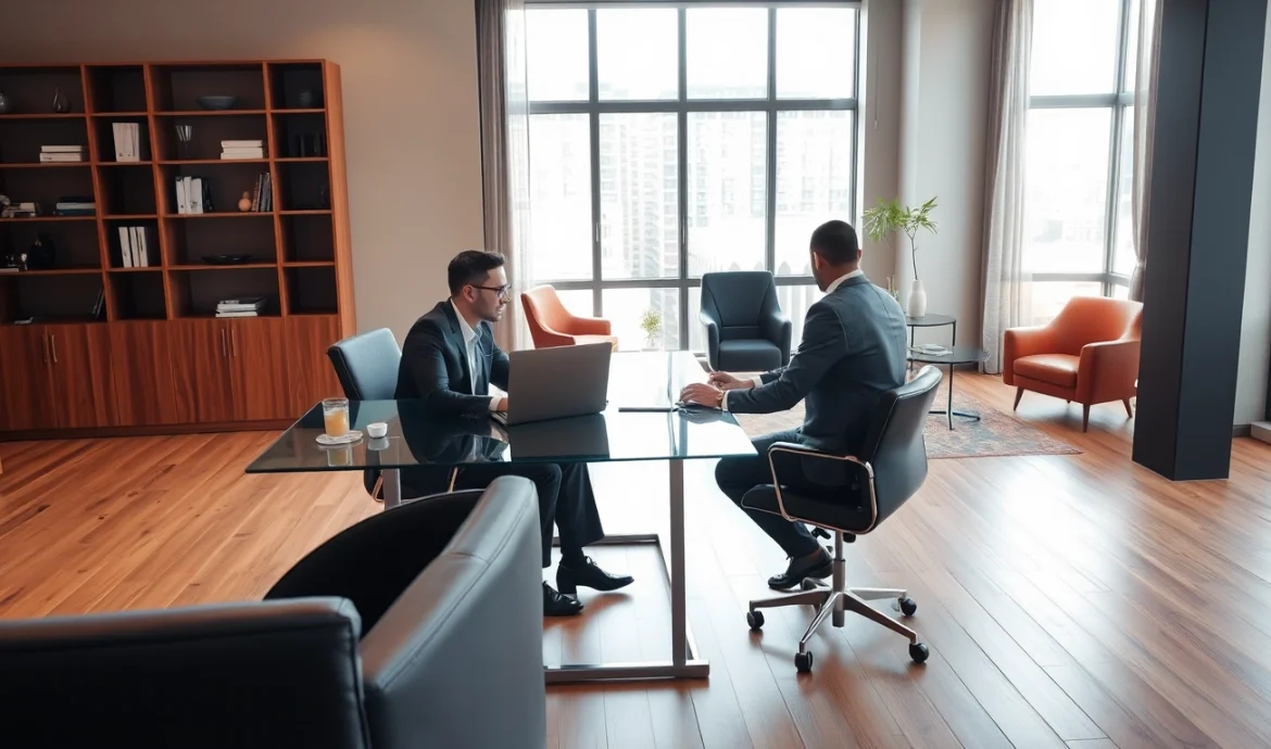 Headhunter Bochum: Professioneller Headhunter im modernen Büro, das Kandidaten unterstützt.