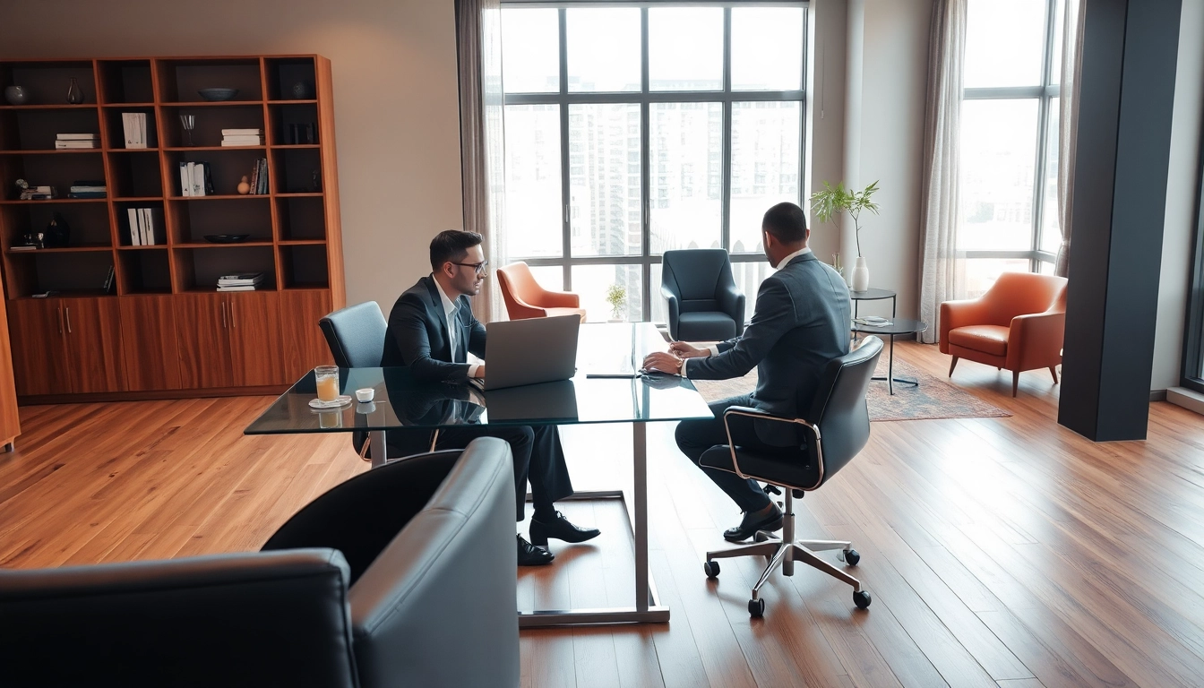 Headhunter Bochum: Professioneller Headhunter im modernen Büro, das Kandidaten unterstützt.