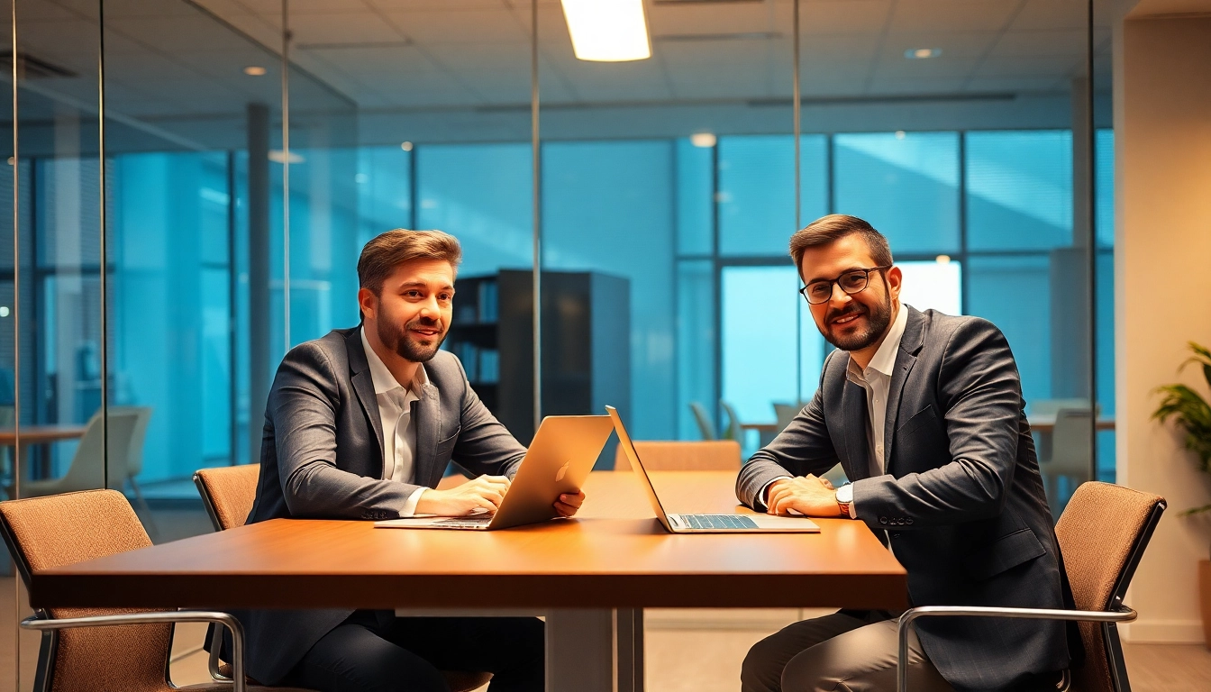 Professioneller Headhunter IT berät einen Klienten in einem modernen Büro, um digitale Fachkräfte zu finden.