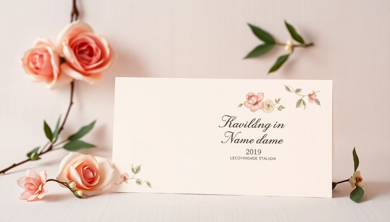 Gestalten Sie personalisierbare Hochzeitskarten mit eleganten floralen Designs und romantischen Details.