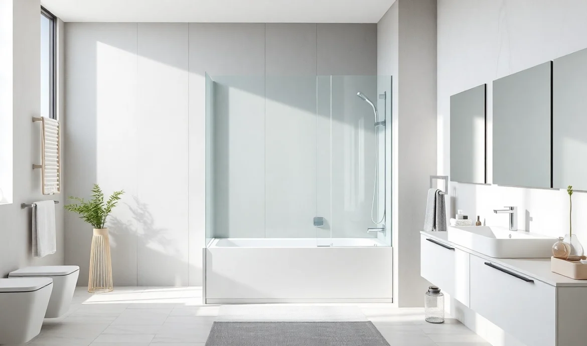 Modernes Badezimmer mit eleganter sonni Duschkabine aus Sicherheitsglas und stilvollem Design.