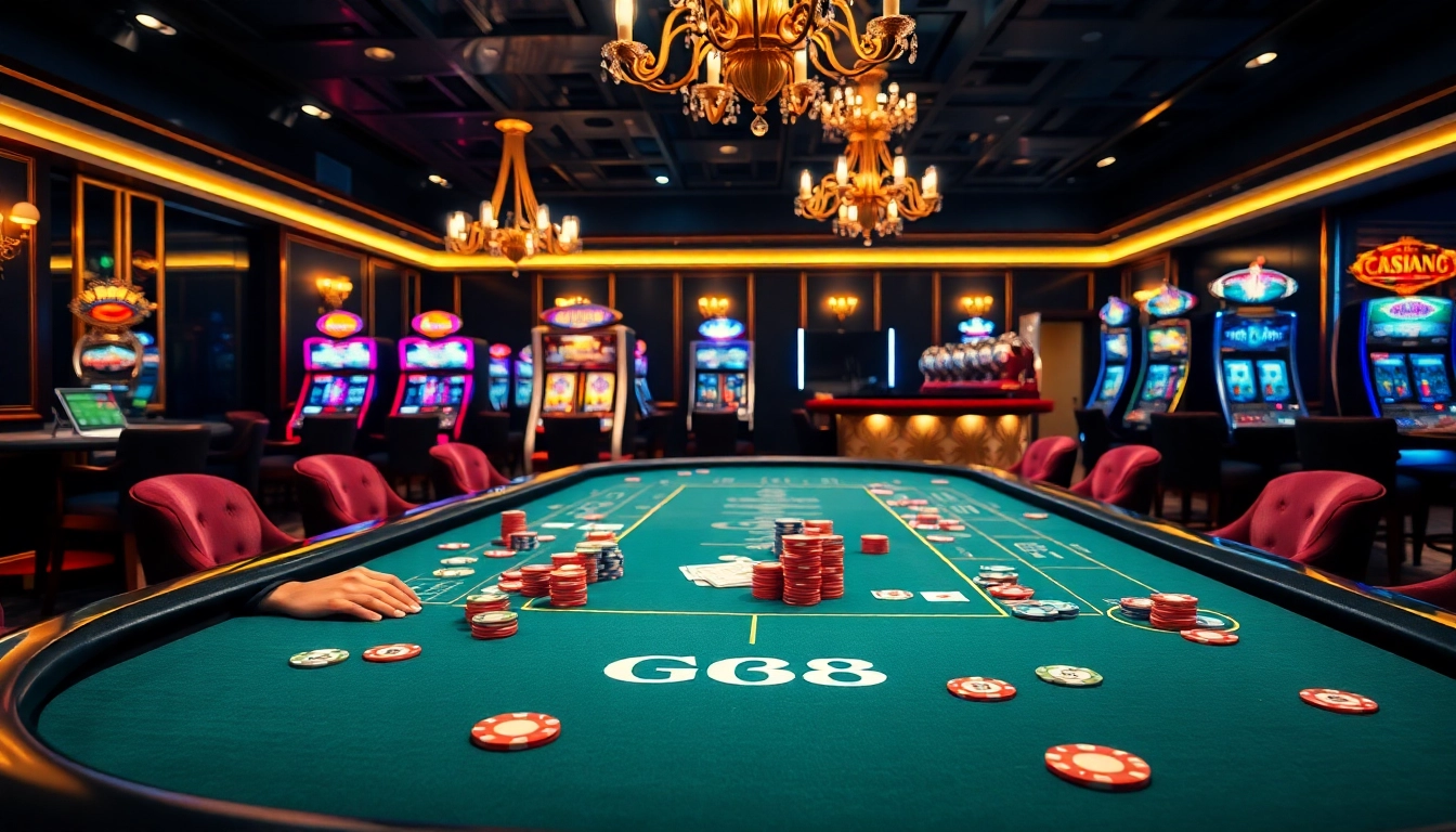 Experience thrilling action at GG88 casino with vibrant tables and colorful chips.