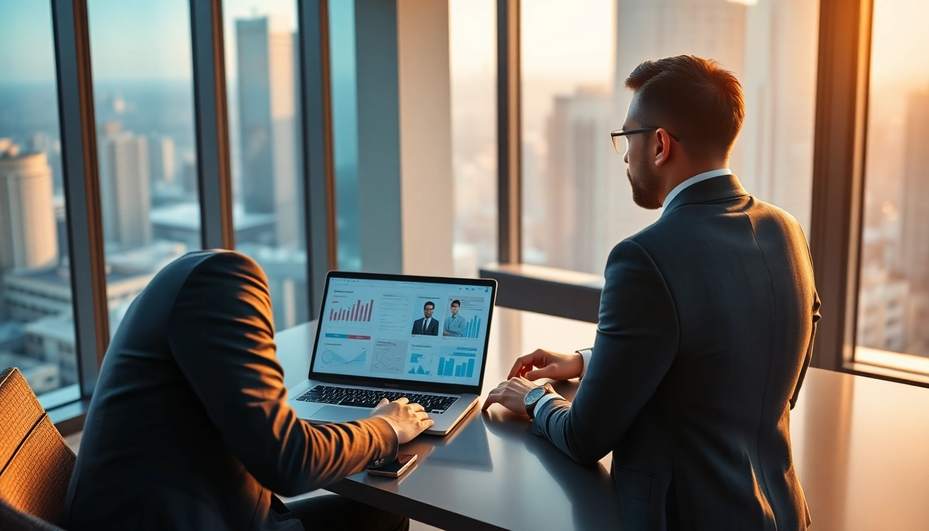 Headhunter Schweiz im Gespräch mit einem Kandidaten in modernem Büro.