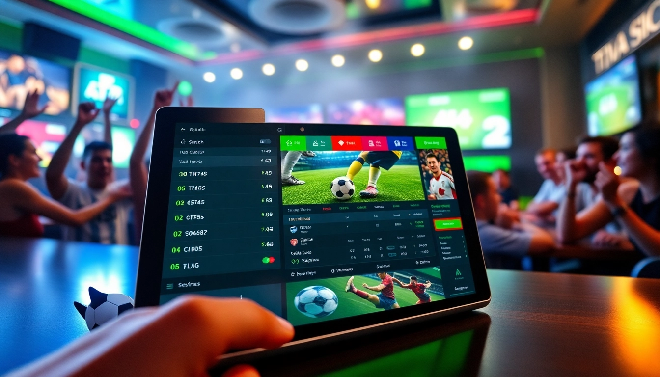 Top trang cá cược bóng đá displayed on a digital platform with vibrant sports betting interface.