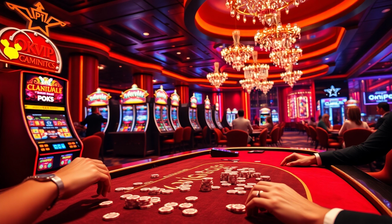 Experience thrilling gameplay at https://okviptv.com/ with vivid slot machine action and elegant poker tables.