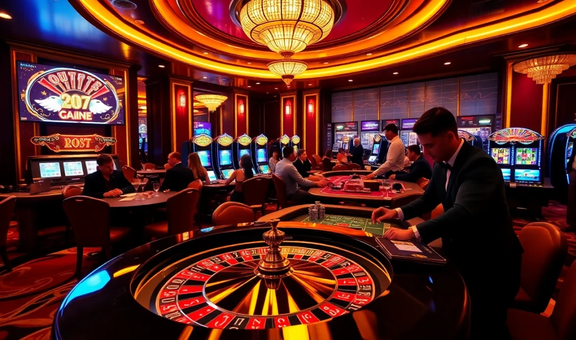 Players enjoying games at https://gk88.city/ casino, placing bets at the roulette table and online poker.