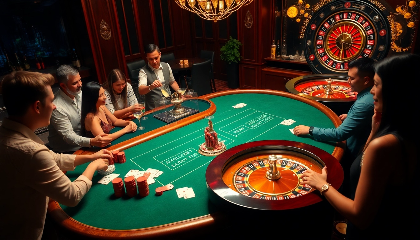Players enjoying their game at U888's luxurious casino table, highlighting excitement and sophistication.