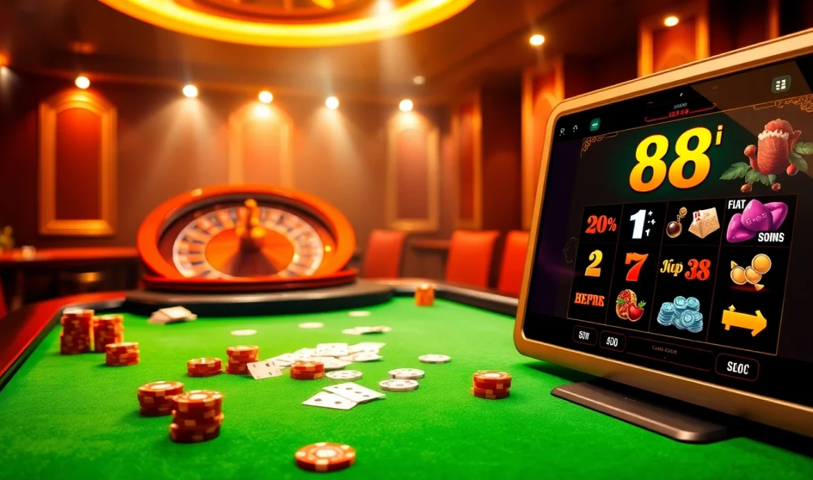 Players enjoying the 88i game in an upscale casino setting with vibrant visuals.