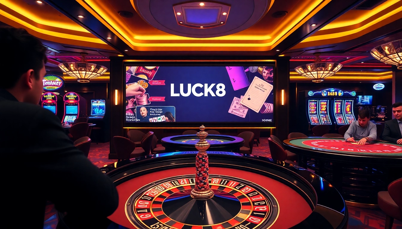 Trải nghiệm sự hứng khởi tại casino LUCK8 với các trò chơi poker sống động và roulette.