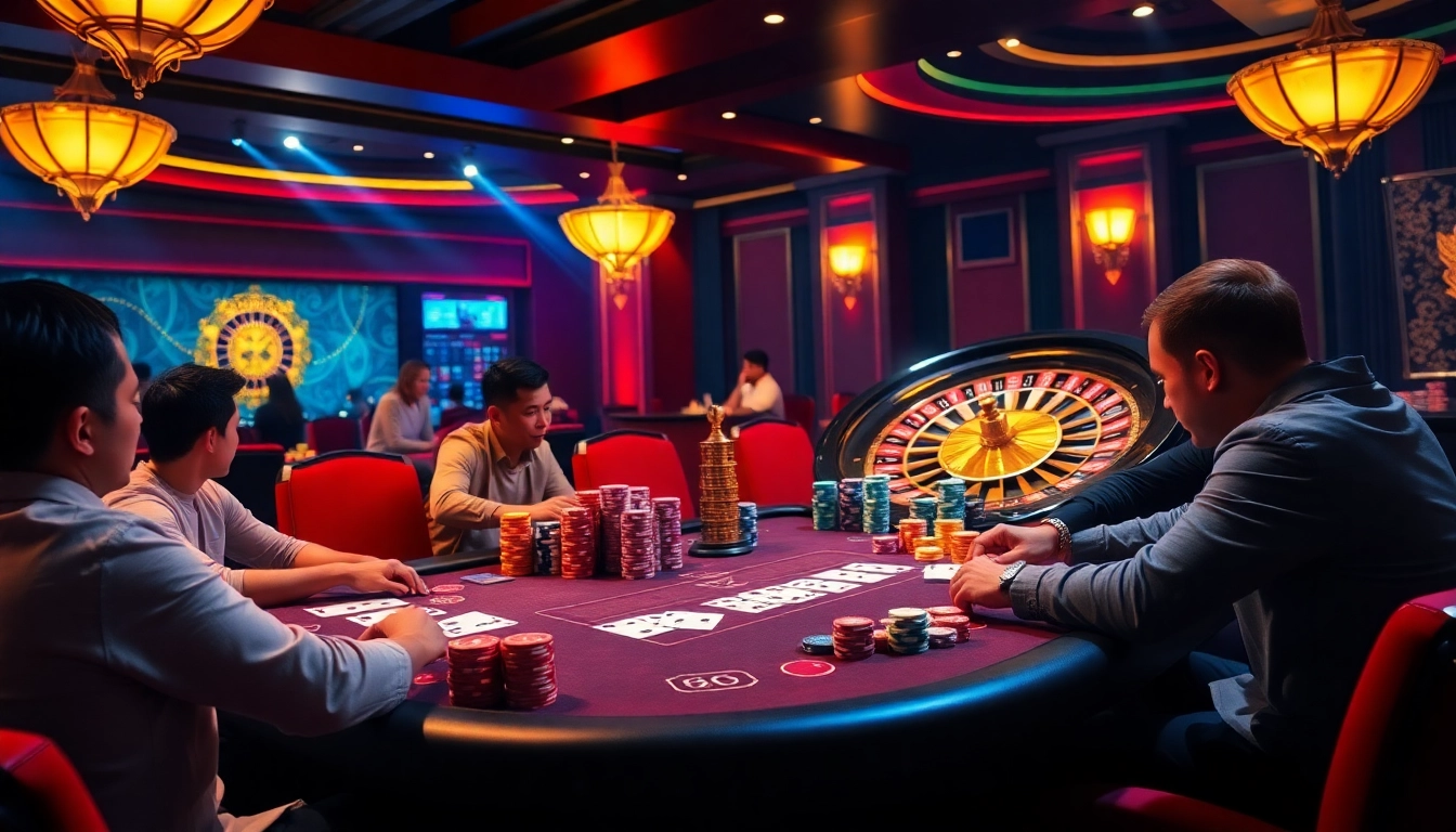 Engage with the excitement of online gambling at CM88 trang chủ with thrilling poker games and vibrant casino elements.