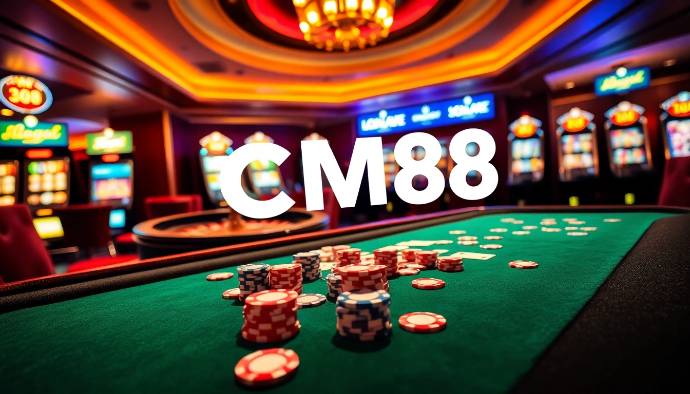 Experience thrilling casino excitement with CM88 at a vibrant gambling table.