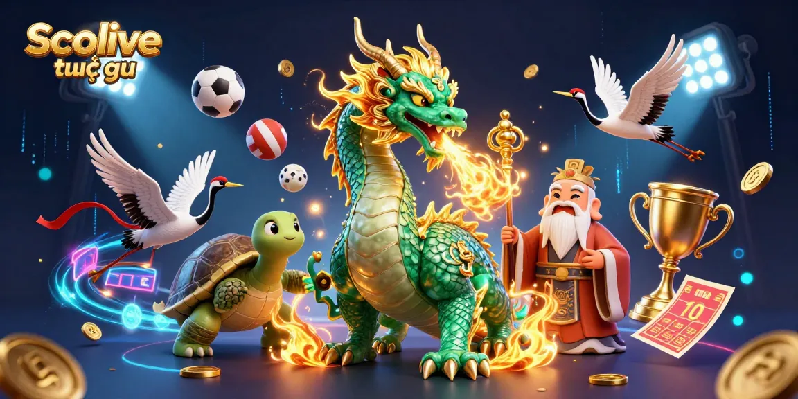 Experience Socolive trực tiếp with a vibrant blend of dynamic sports elements and mythical creatures